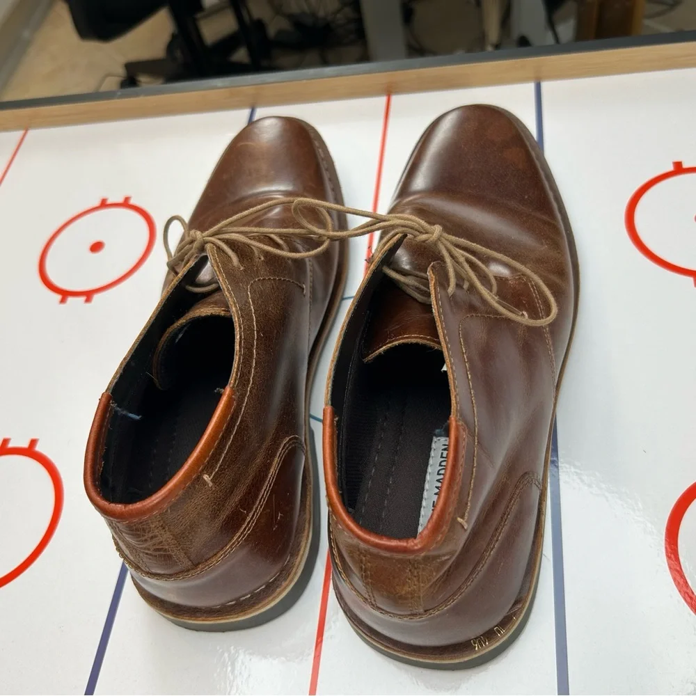 Steve Madden‎ Harken Chukka Desert Ankle Boots Men 10.5 Brown Leather Shoes